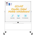 60 X 48 Double Sided Rolling Whiteboard Mobile Magnetic Dry Erase Board W  Stand
