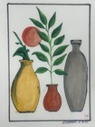 Set Of 4 Original Signed Mixed Media Art 8 5x11 Botanical Still Life Framed