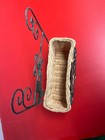 Vintage Wall Hanging Mail Basket     Natural Finish Decorative Wall Storage