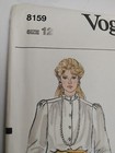 Vogue 8159 Top Blouse Bow Tie Sewing Pattern Ladies 12 Uc Vtg Button Up Dressy