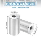 2pcs 304 Stainless Steel M8x1 25mm Round Coupling Nuts  0 79x1 38  odxh 