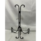 Metal Plate Display Stand Easel Black Large Hanging Bowl Stand Scrollwork Design