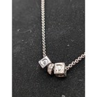 Authentic Christian Dior Cd Cube Pendant Necklace Silver-tone W  Original Box