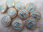 Lot Of Nine  20 Mm Designer Cc Button Gold Tone Chanel 9 Buttons