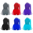 Girls Leotard Gymnastics Ballet Dancewear Skirted Skating Tutu Dress Ballroom