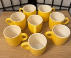Vintage Corning Yellow Gold Butterscotch Milk Glass Coffee Cup Mug - Set Of 8 