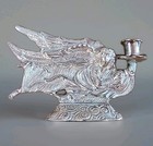 Vtg Gothic Victorian Angel Cast Iron Candle Holder Goth Dark Decor Halloween 