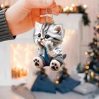 Car Ornaments Cute Cat Pendant Car Rearview Mirror Home Decoration 2d Acrylic