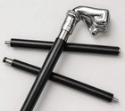 Decorativefist Handle Walking Cane Black   Silver Vintage Style Walking Stick