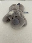 Rare Vintage Nici Germany 8  Gray Rhino Plush Bead Eyes  Beanbag Stuffed Toy