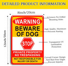 2-pack Beware Of Dog Sign 8x12 Inches  Reflective Film  Anti-rust Aluminum Metal