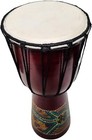 Djembe Drum Bongo Congo 16  Hand Carved Paint African Aboriginal Wood