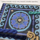 Susan Roberts Ep Arts Hand Painted Needlepoint Canvas Tallis Bag Blues Aqua Gold