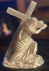 8  Jesus Carrying The Cross Statue Pearl Finish Christian Religious Figurine