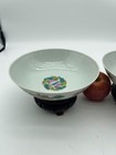 Pair Of Antique Chinese Famille Rose Porcelain Bowls With Floral   Bird Design
