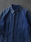 Vintage 1950s Beau-fort Blue Moleskin French Chore Jacket Faded Euro Workwear M