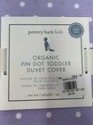 Pottery Barn Kids Organic Pin Dot Toddler Bed Duvet Cover Purple 36x50