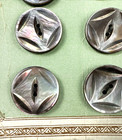 24 Vtg Pearl Buttons On Cards  Iridescent Shimmer  7 8  Finest Pearl  Free Ship