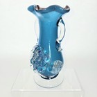 Antique Stevens   Williams Triple Cased Glass Vase Applied Flower Hand Blown