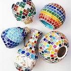 3 5 In Mosaic Tiles Assorted Stained Glass Square Shape 80pcs 