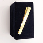 Tie Clasp Clip Business And Professional Brushed Polished Gold Tone Long Vintage