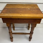 Vtg Handmade Solid Wood Wooden Foot Step Stool Stand Seat Primitive Cottage Core