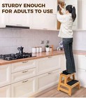 Strongtek Wood Step Stool  17  Tall Two-step Design For Adults  Kids Freeshippin