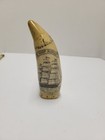 Vtg Replica Reproduction Scrimshaw The Ship Roman Man Holding American Flag