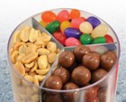 Triple Candy Machine Dispenser Machine 3 Compartments Gumball Ball Snacks White