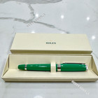 Rare Rolex Emerald Executive Gold Hex Silver Ballpoint Pen Ad Vip Gift
