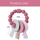 Baby Teething Keys Toys 3 To 12 Months infants Toddler Sensory Chew Pink- 