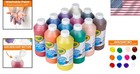Bulk Paint Set For Kids - 12 Vibrant Colors In Safe  Washable 16oz Bottles
