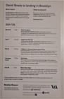 David Bowie Brooklyn Museum  Flyer