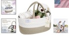 Stylish Portable Baby Diaper Caddy Organizer - Large Cotton Nursery Basket