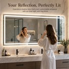 60 X 32 In Bathroom Wall Mirror With Led Lights Vanity Makeup Anti-fog Dimmable