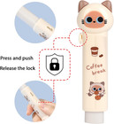 4pcs Retractable Cat Pencil Erasers  Cute Cartoon Eraser Set In 4 Colors