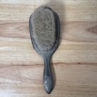 Vintage Silver Tone Vanity Set 3 Piece Hand Mirror Hair Brush Comb Ornate Floral