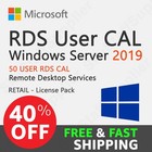 Microsoft Windows Server 2019 Remote Desktop 50 User Cals  rds  New