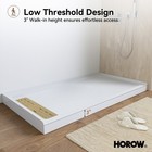 Slip-resistant White Rectangle Single Threshold Shower Pan  Bathroom Shower Base