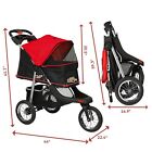 Premium Heavy Duty Dog Stroller For Dogs   Cats 3-wheel Foldable Pet Stroller