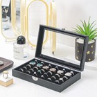 Adugay Ring Display Case jewelry Organizer Box For 30 Slots  Black
