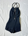 Vintage 1920s 30s Wool Jantzen Swimsuit - Black Sz 38 Xs