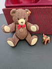 Vintage Steiff Collection Enesco Porcelain Teddy Bear   Pewter Fawn Original Box