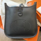 Brand New Authentic Hermes Evelyne 23  new Size  Black W Silver  palladium 