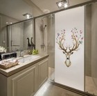 Brave Deer Head With Colourful Flowers   Birds Wall Stickers Decals Mural Decor