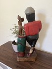 Vintage Mandalay Box Co Hand Carved Wood Golfer 18    Thailand Golf Figurine
