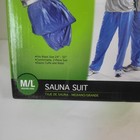 Golds Gym Sauna Suit Medium large 2-piece Silver Blue Vinyl 05-401gg New