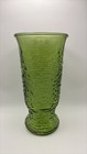 Pair Of Vintage Napco Soreno Avocado Green Glass Vases 9    4 5  Textured Mcm