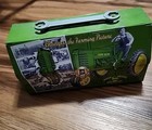 John Deere Tin Lunch Box With Double Hinged Lid And Plastic Wrench Handle
