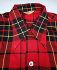 Vintage Wilshire Plaid Loop Collar Shirt Men s Medium Spearpoint Rockabilly 50s